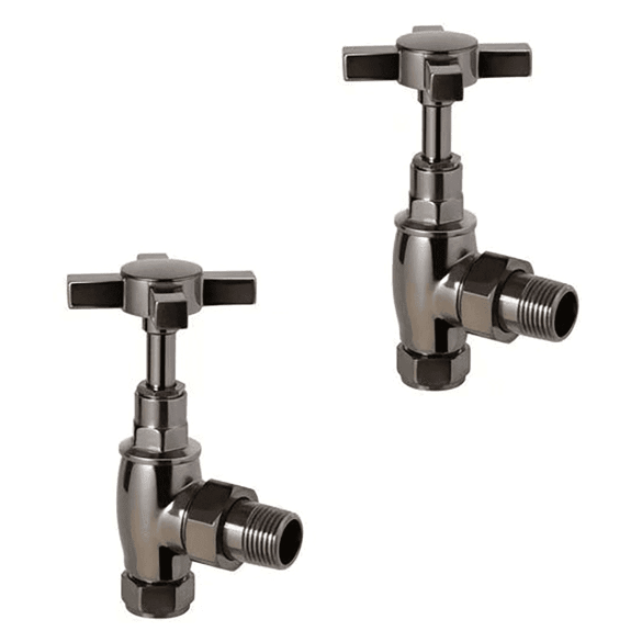 Traditional Black Nickel Radiator Valves (pair)